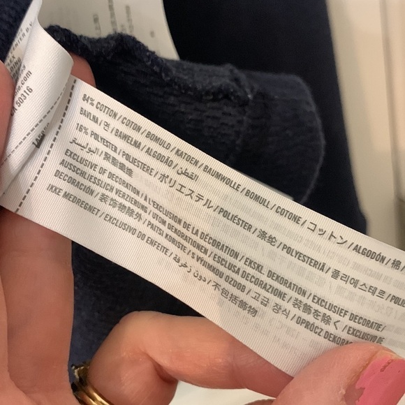 Mens Abercrombie waffle knit tee long sleeve navy Medium EUC - Picture 4 of 5